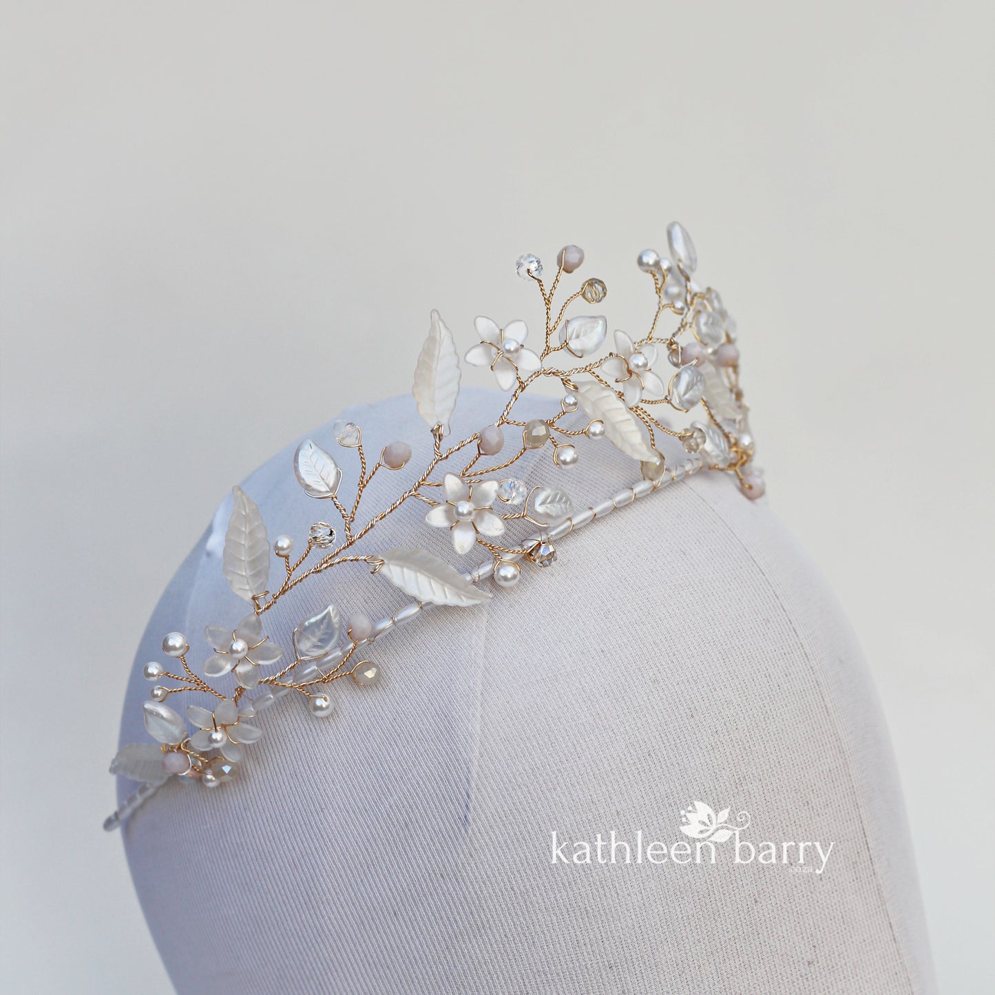 Blythe Iridescent opalescent floral leaf crown - color and finish options available