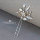 Blythe Iridescent opalescent floral leaf hair pin - color and finish options available