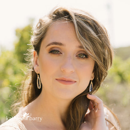 Kendra facetted clear drop gold earring - gold finish only