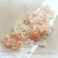 Gwen dress sash Wedding dress bridal belt - Coral peach accents - colors to order