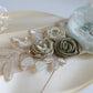 Braelin Bridal sash - wedding dress belt - floral lace dress sash - champagne green mint turquoise - custom colors