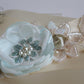 Braelin Bridal sash - wedding dress belt - floral lace dress sash - champagne green mint turquoise - custom colors