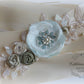 Braelin Bridal sash - wedding dress belt - floral lace dress sash - champagne green mint turquoise - custom colors