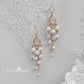 Brooke pearl cubic zirconia chandelier earrings -  white, blush pink or ivory/pearls, Gold finish only.