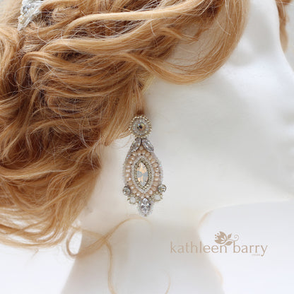 Carol-Ann Butterfly lace hair clip - Rhinestone and crystal beaded embroidery - custom colors available