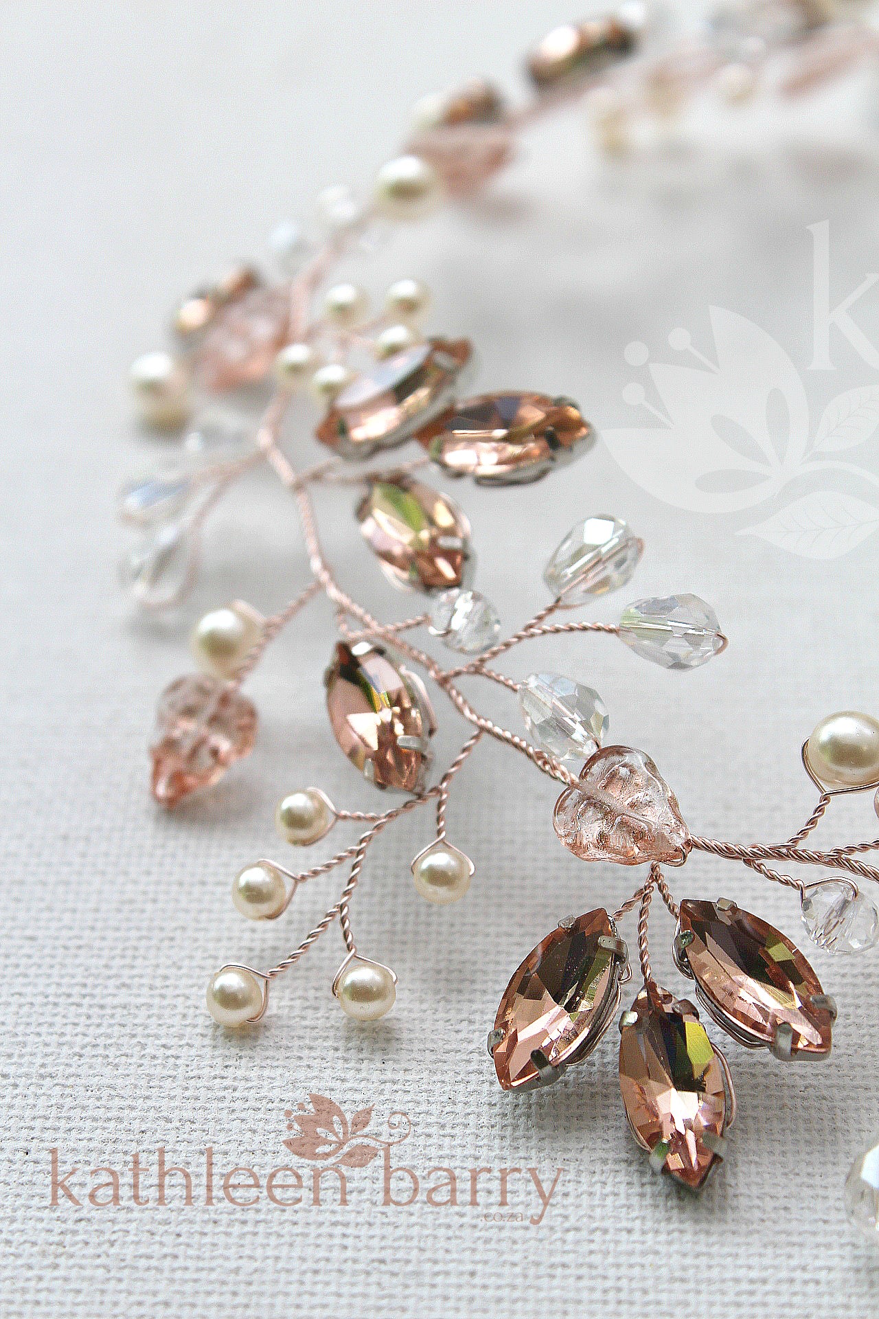Carina rose gold wedding hair vine or dress belt - Assorted colors available