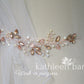Carina rose gold wedding hair vine or dress belt - Assorted colors available