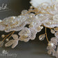 Carmen Lace bridal hairpiece clip  - Lace, pearl and metallic color options available