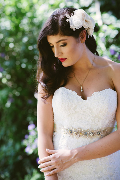 Champagne navy blue wedding dress bridal belt colors available to order