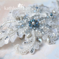 Navy blue ivory lace hairpiece - veil accessory - Custom colors available - STYLE: Casey