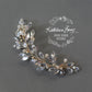 Celeste Leaf Art deco style Crystal Rhinestone & Pearl - Pale gold, silver or rose gold