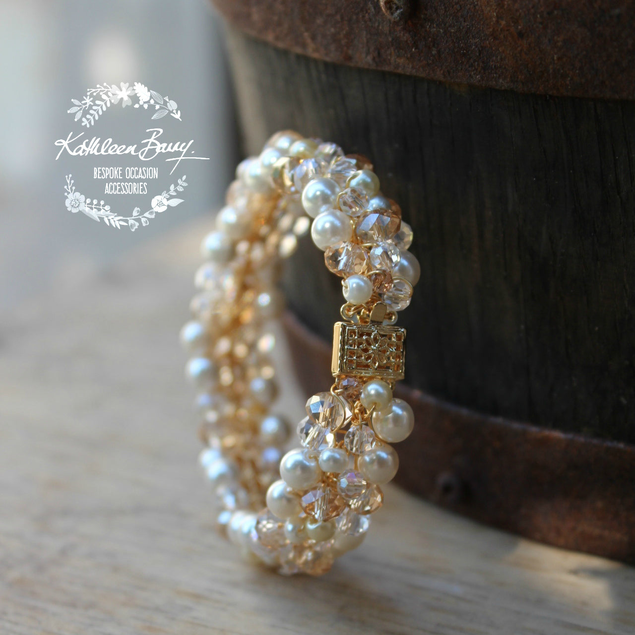 bridal bracelet gold pearl wedding jewellery online