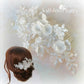 Chanel Floral lace Bridal hair comb - veil comb - ivory off-white