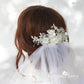 Chanel Floral lace Bridal hair comb - veil comb - ivory off-white