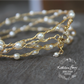 Cherize - Wrap cuff bracelet Pearls & plated wirework in gold, silver or Rose gold.