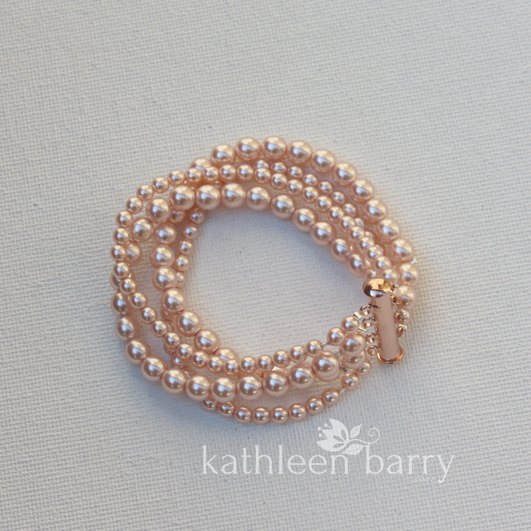 Colleen 4 strand pearl cuff bracelet  - assorted color options available