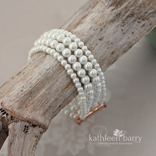 Colleen 4 strand pearl cuff bracelet  - assorted color options available