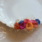 Lize floral hair comb - Autumn shades - Handmade fabric flowers rose gold elements