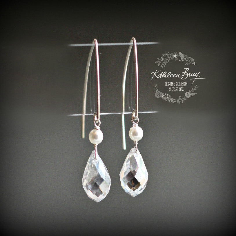 Melanie Crystal drop earrings - Sterling Silver, Gold Filled or Rose Gold Filled