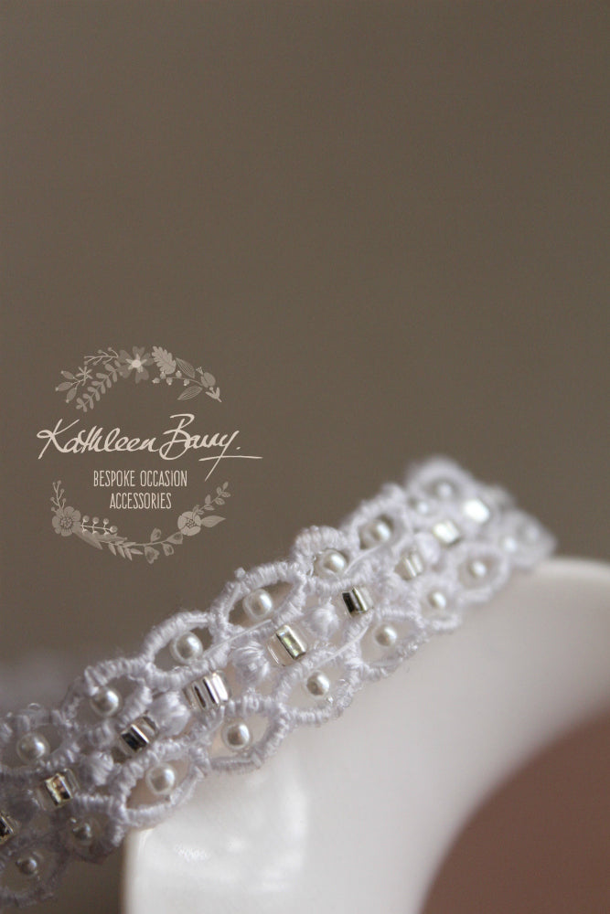 Kelly Lace Choker necklace with focal Pearl Drop - Color Options Available