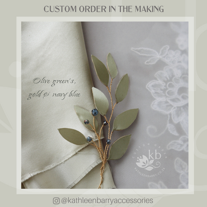 Johanna stylized organic Eucalyptus leaf crown - Everlasting,  Assorted color options available