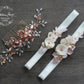 Danielle heirloom garter set (or individually) - Rose gold, champagne color options available