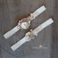 Danielle heirloom garter set (or individually) - Rose gold, champagne color options available