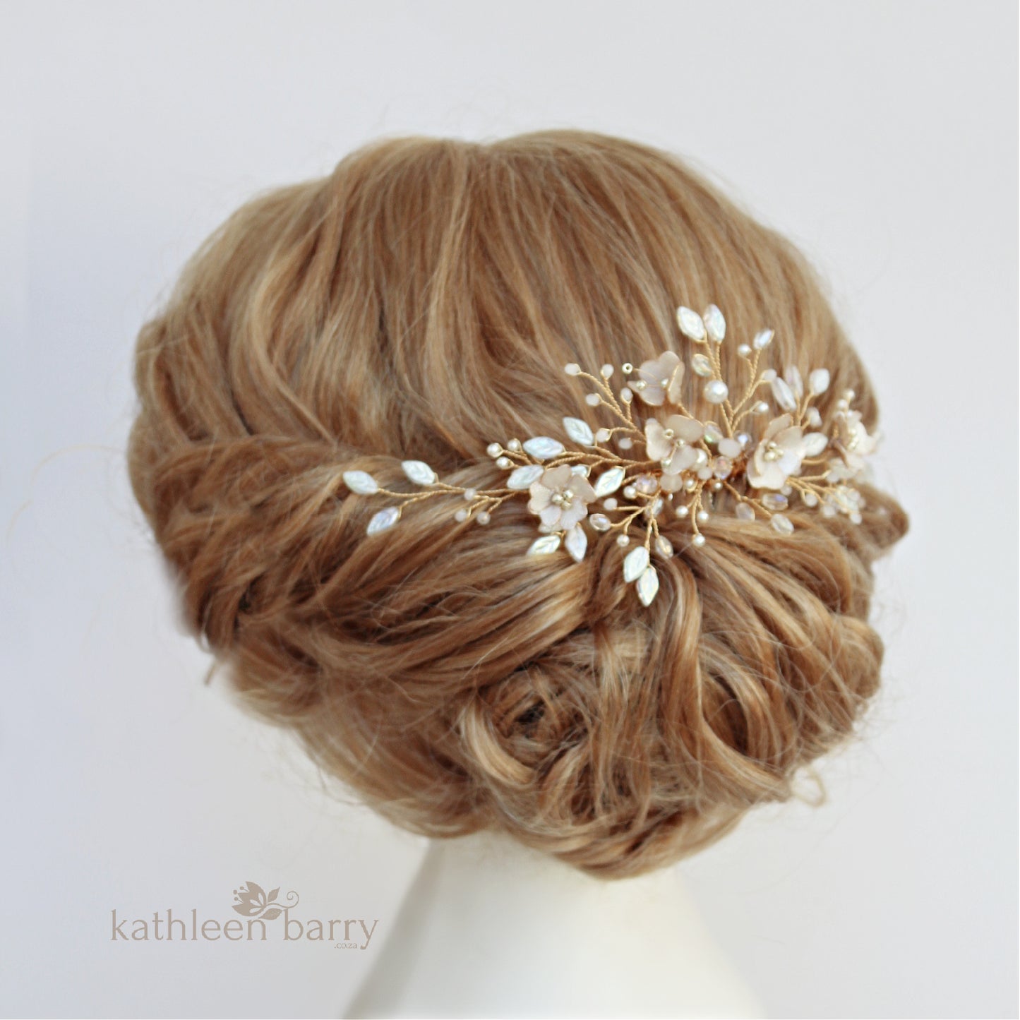 Danielle - Statement floral and pearl hairpiece -  color options available