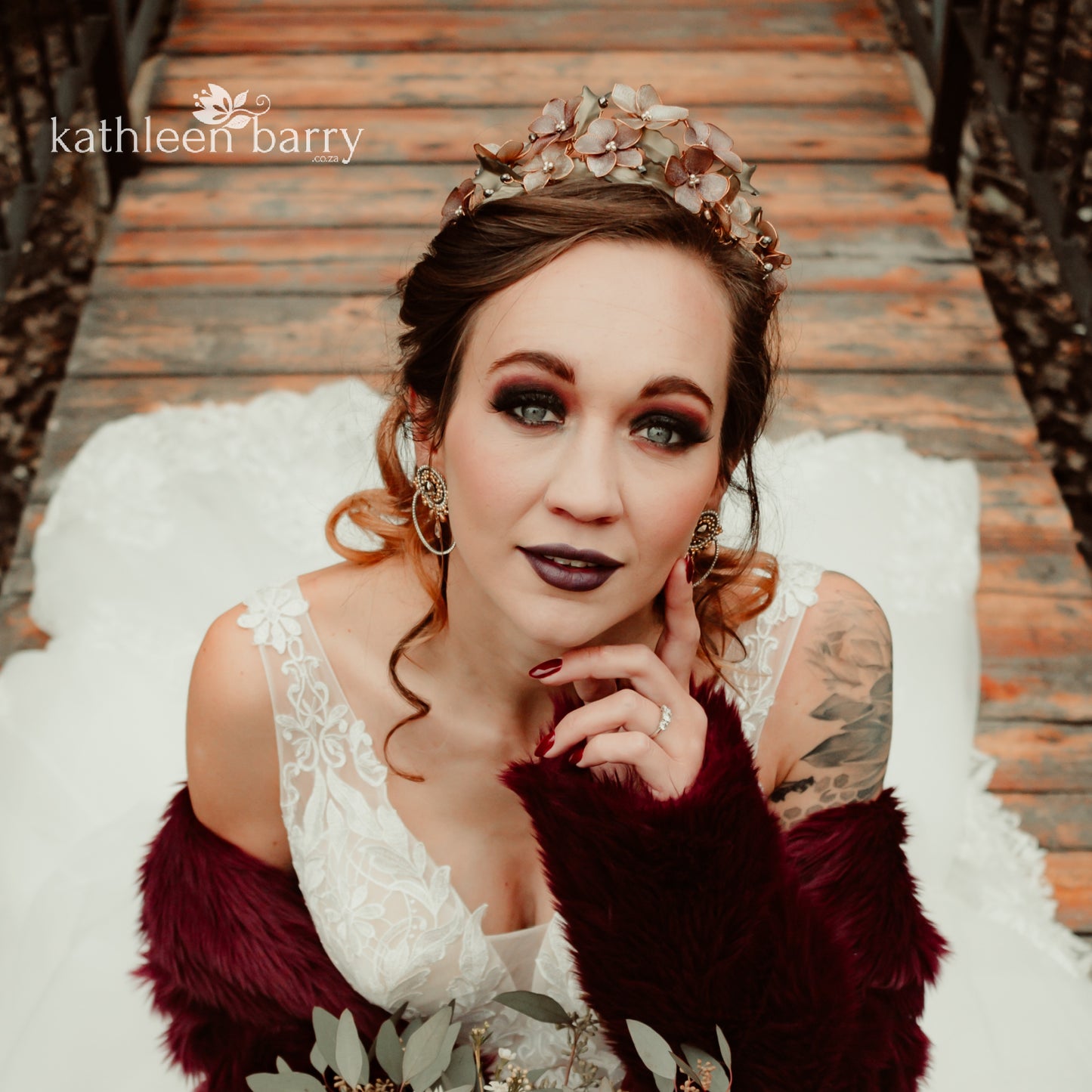 Melinda Muted metallic shade floral tiara style crown - custom colors to order