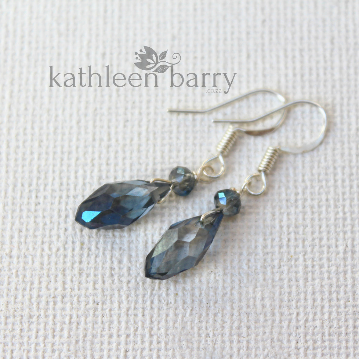 Navy crystal earrings store