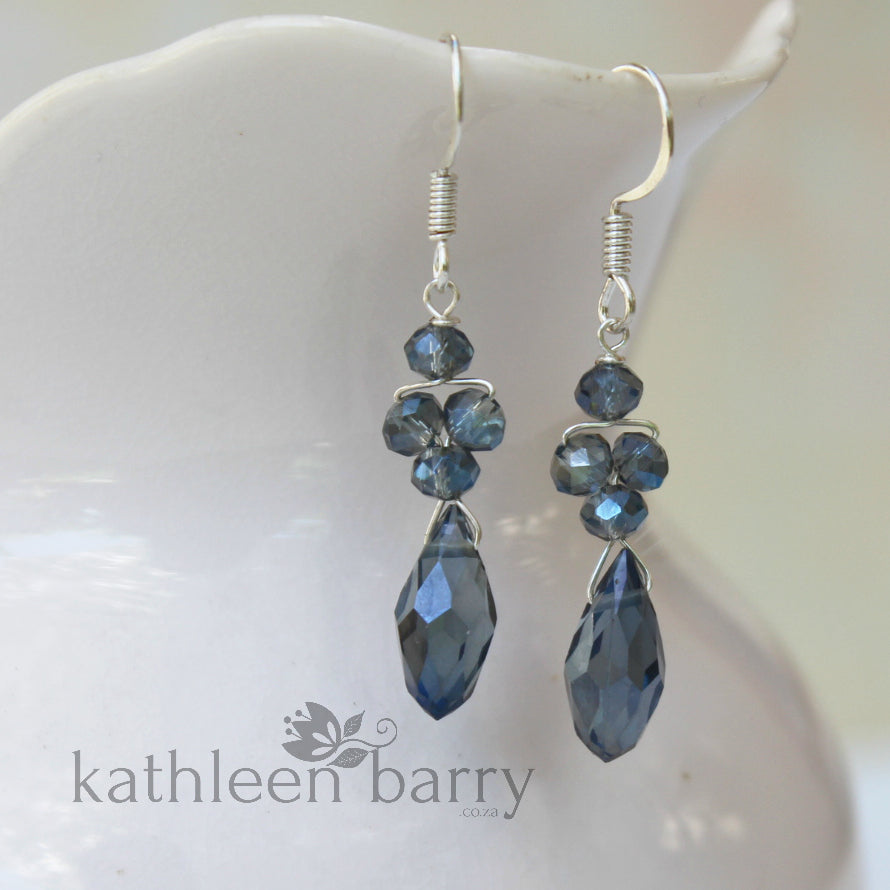 Navy wedding earrings shop