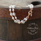 Donna rose gold crystal pearl double strand bracelet - Silver available