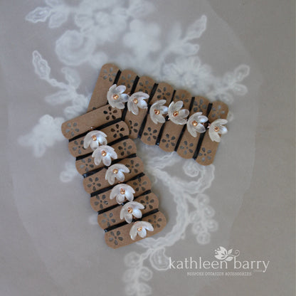 Ethnic hair beads - braid dreadlock accessories dainty flowers for wedding or special occasions - rose gold, gold or silver - 6 of set