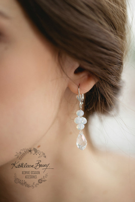 Candice crystal drop earrings - assorted colors on check out