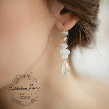 Candice crystal drop earrings - assorted colors on check out