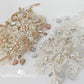 Elsibe lace hairpiece - veil accessory Rose gold or silver, Crystal, pearl in ivory champagne tones