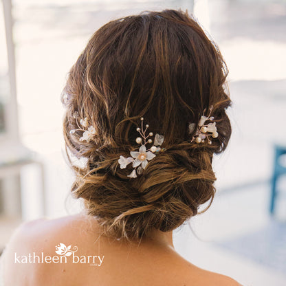 Monica hair pins mix and match - 3 styles - Rose gold, Gold or silver (sold individually)