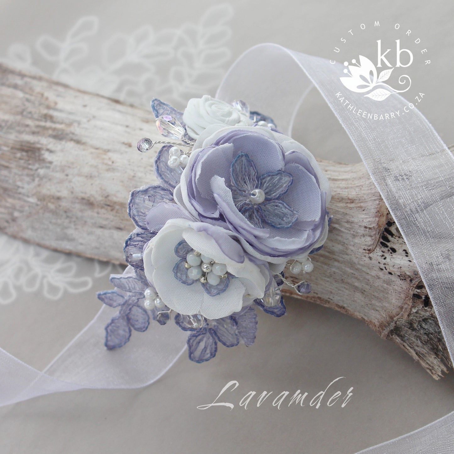Erin Everlasting Lace wrist corsage - Custom colors to order