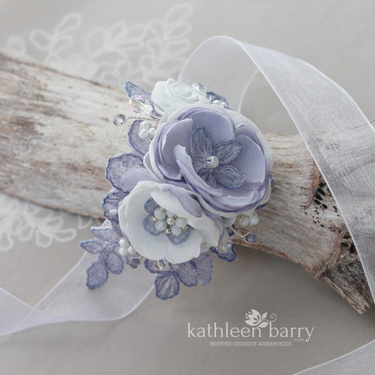 Erin Everlasting Lace wrist corsage - Custom colors to order