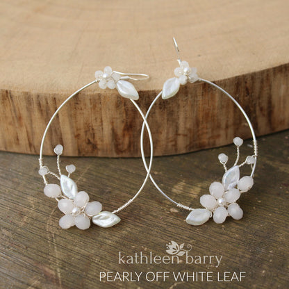 Quinn floral hoop earrings - color & metallic options available
