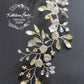 Fallon Crystal & Pearl Organic Hair Vine Floral Spray, Wedding Hair Accessories