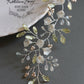 Fallon Crystal & Pearl Organic Hair Vine Floral Spray, Wedding Hair Accessories