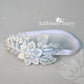 Fern lace garter shades of blue  - hand tinted - color options available