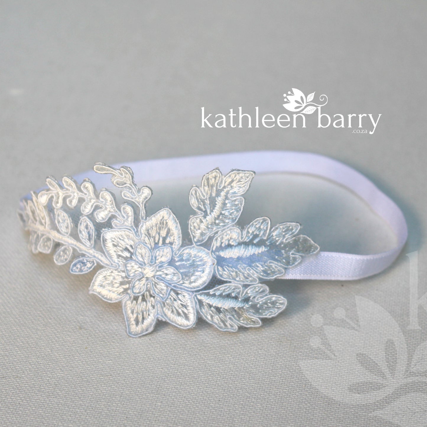 Fern lace garter shades of blue  - hand tinted - color options available