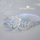 Fern lace garter shades of blue  - hand tinted - color options available