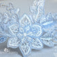 Fern lace garter shades of blue  - hand tinted - color options available