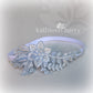 Fern lace garter shades of blue  - hand tinted - color options available
