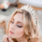 Crystal quartz bridal crown with rose gold, gold or silver wirework (more even grading fine points)