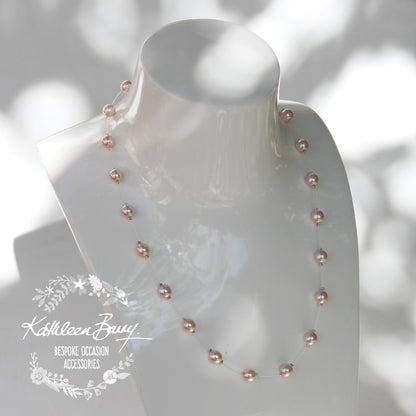 Floating pearl necklace - Assorted pearl colors retinue gift idea