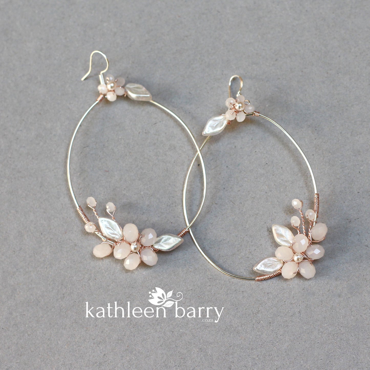 Quinn floral hoop earrings - color & metallic options available